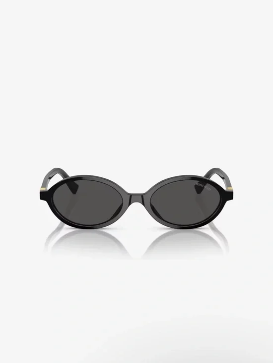 Miu Miu Black Oval Sunglasses - Picture 1 of 6